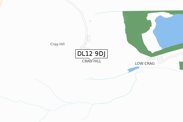 DL12 9DJ map - large scale - OS Open Zoomstack (Ordnance Survey)