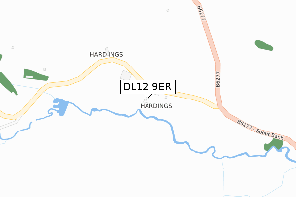 DL12 9ER map - large scale - OS Open Zoomstack (Ordnance Survey)