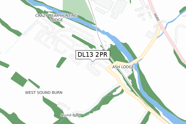 DL13 2PR map - large scale - OS Open Zoomstack (Ordnance Survey)