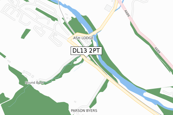 DL13 2PT map - large scale - OS Open Zoomstack (Ordnance Survey)