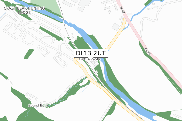 DL13 2UT map - large scale - OS Open Zoomstack (Ordnance Survey)