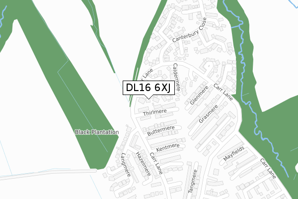 DL16 6XJ map - large scale - OS Open Zoomstack (Ordnance Survey)