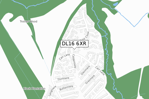 DL16 6XR map - large scale - OS Open Zoomstack (Ordnance Survey)