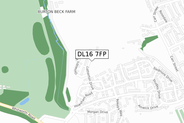 DL16 7FP map - large scale - OS Open Zoomstack (Ordnance Survey)