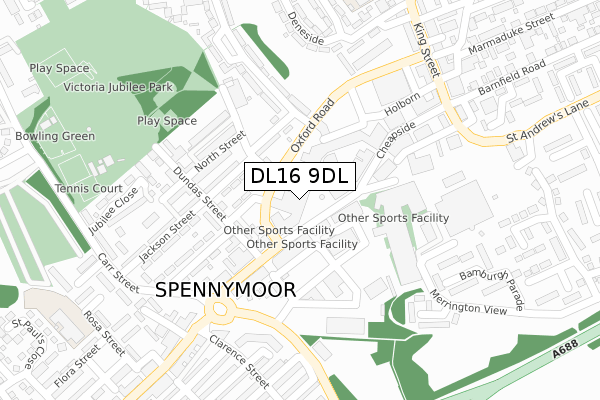 DL16 9DL map - large scale - OS Open Zoomstack (Ordnance Survey)