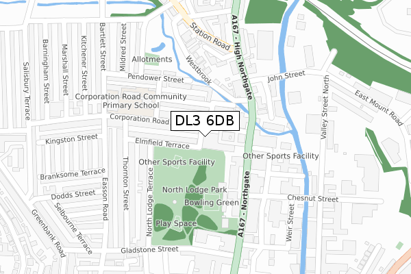 DL3 6DB map - large scale - OS Open Zoomstack (Ordnance Survey)