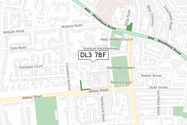 DL3 7BF map - large scale - OS Open Zoomstack (Ordnance Survey)