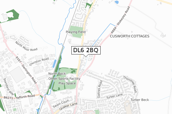 DL6 2BQ map - small scale - OS Open Zoomstack (Ordnance Survey)