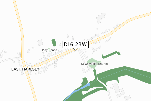 DL6 2BW map - large scale - OS Open Zoomstack (Ordnance Survey)