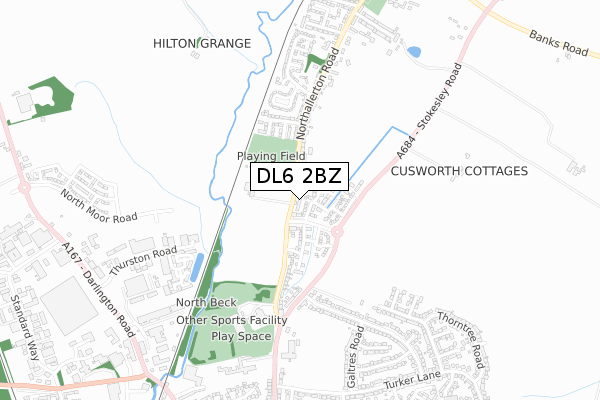 DL6 2BZ map - small scale - OS Open Zoomstack (Ordnance Survey)