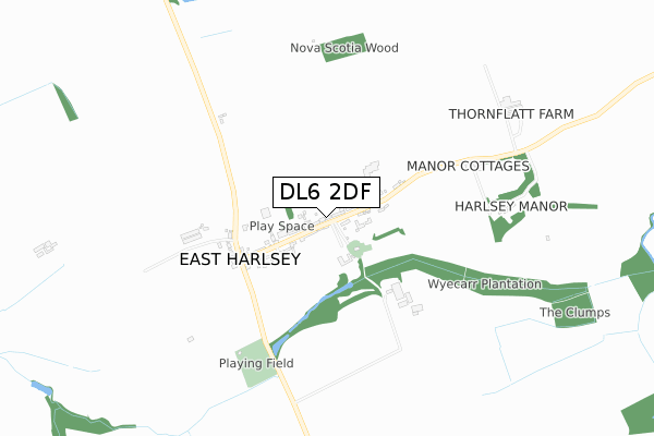 DL6 2DF map - small scale - OS Open Zoomstack (Ordnance Survey)