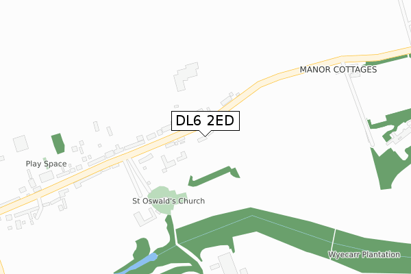 DL6 2ED map - large scale - OS Open Zoomstack (Ordnance Survey)