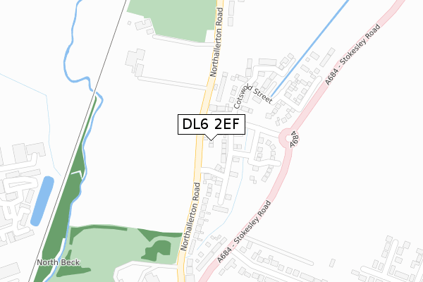 DL6 2EF map - large scale - OS Open Zoomstack (Ordnance Survey)