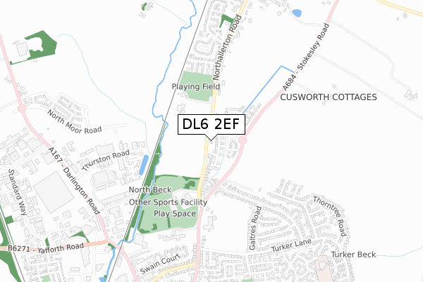 DL6 2EF map - small scale - OS Open Zoomstack (Ordnance Survey)