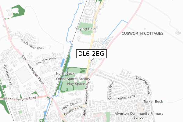 DL6 2EG map - small scale - OS Open Zoomstack (Ordnance Survey)