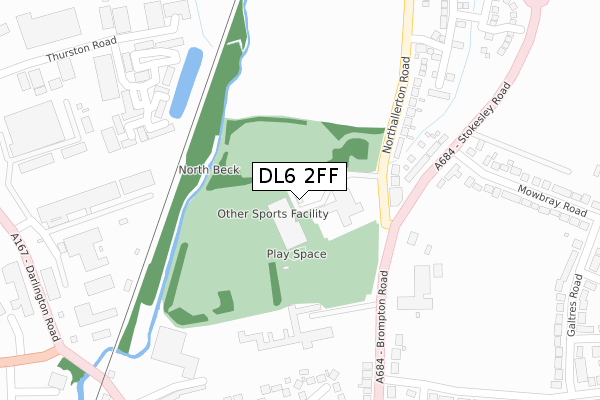 DL6 2FF map - large scale - OS Open Zoomstack (Ordnance Survey)