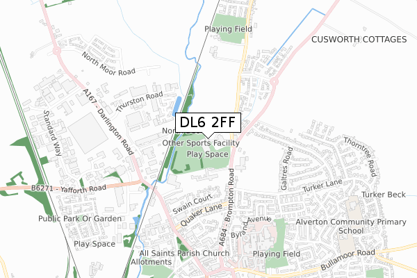 DL6 2FF map - small scale - OS Open Zoomstack (Ordnance Survey)