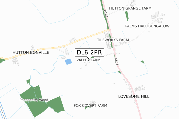 DL6 2PR map - small scale - OS Open Zoomstack (Ordnance Survey)