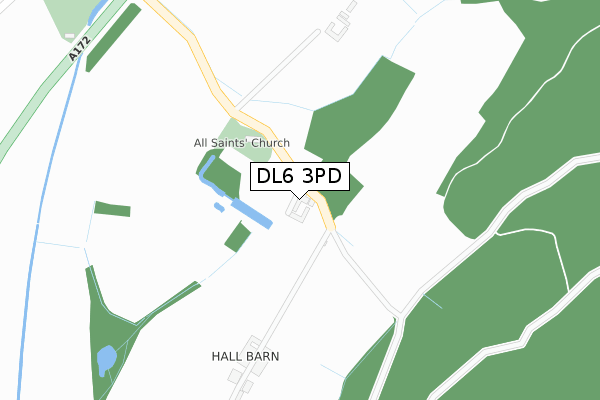 DL6 3PD map - large scale - OS Open Zoomstack (Ordnance Survey)