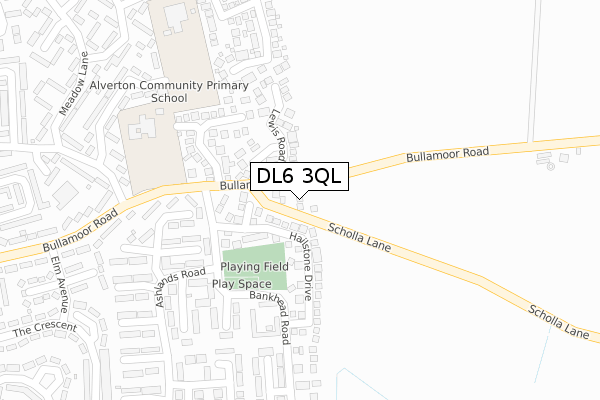 DL6 3QL map - large scale - OS Open Zoomstack (Ordnance Survey)