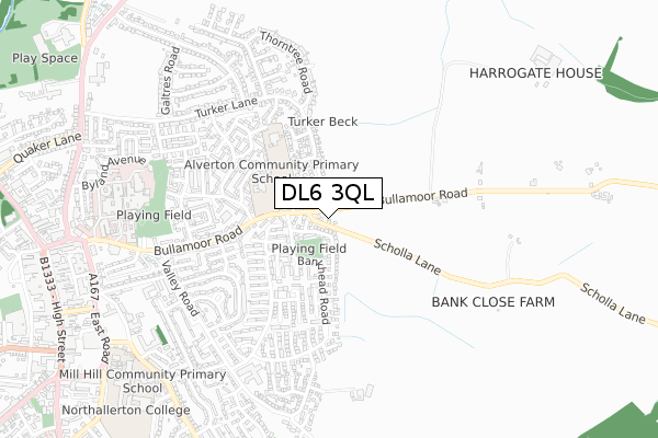 DL6 3QL map - small scale - OS Open Zoomstack (Ordnance Survey)