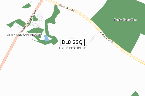 DL8 2SQ map - large scale - OS Open Zoomstack (Ordnance Survey)