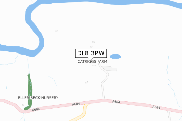 DL8 3PW map - large scale - OS Open Zoomstack (Ordnance Survey)