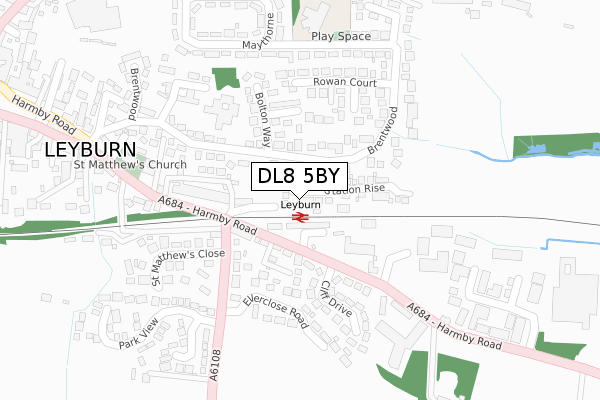 DL8 5BY map - large scale - OS Open Zoomstack (Ordnance Survey)