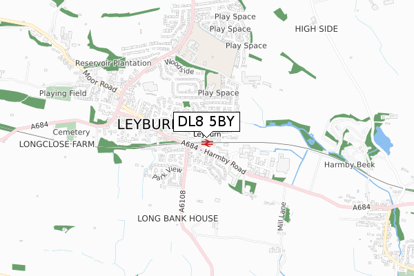 DL8 5BY map - small scale - OS Open Zoomstack (Ordnance Survey)