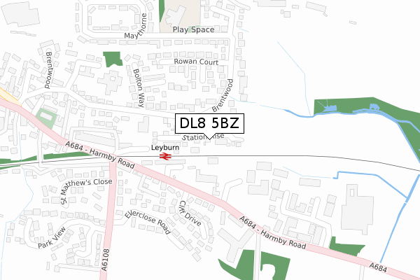 DL8 5BZ map - large scale - OS Open Zoomstack (Ordnance Survey)