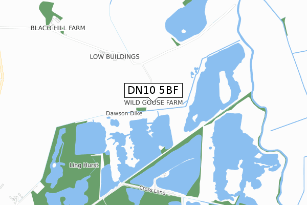 DN10 5BF map - small scale - OS Open Zoomstack (Ordnance Survey)