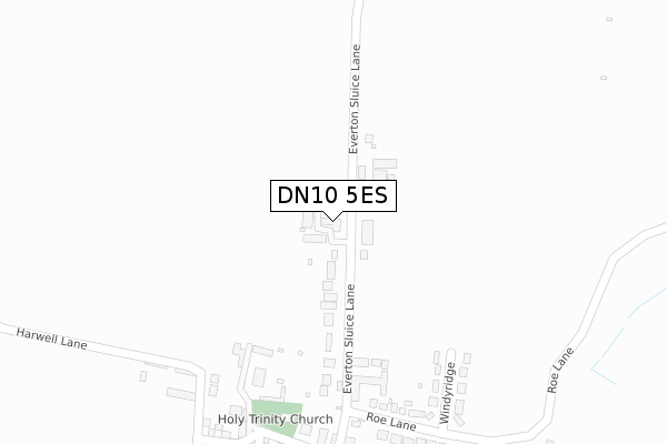 DN10 5ES map - large scale - OS Open Zoomstack (Ordnance Survey)