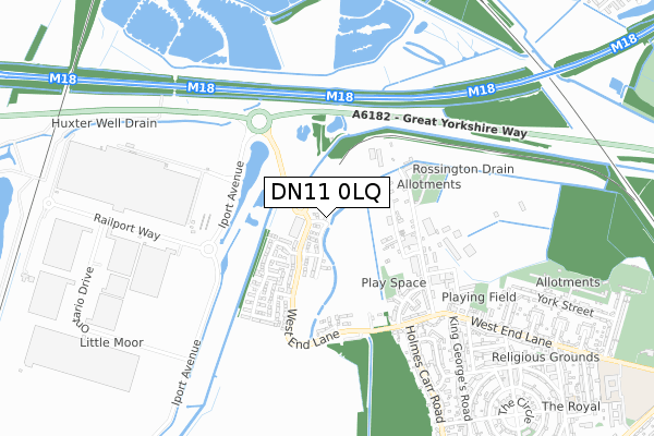 DN11 0LQ map - small scale - OS Open Zoomstack (Ordnance Survey)