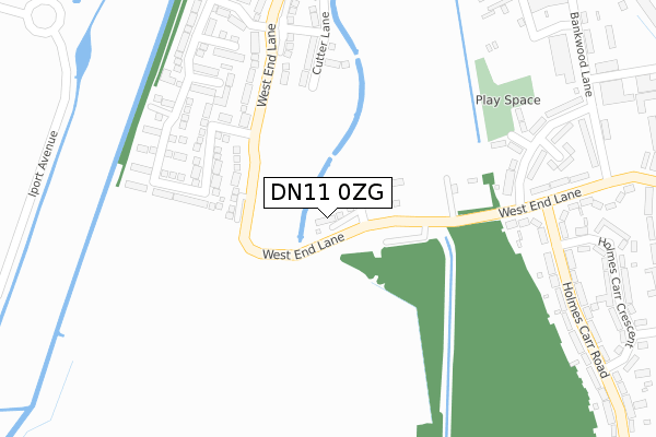 DN11 0ZG map - large scale - OS Open Zoomstack (Ordnance Survey)