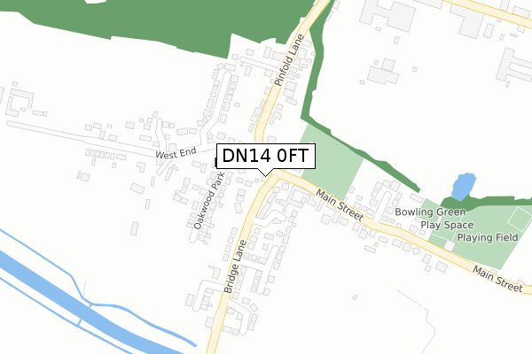 DN14 0FT map - large scale - OS Open Zoomstack (Ordnance Survey)