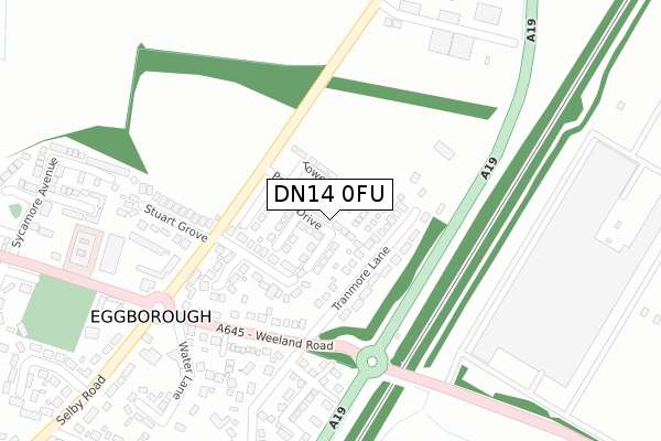 DN14 0FU map - large scale - OS Open Zoomstack (Ordnance Survey)