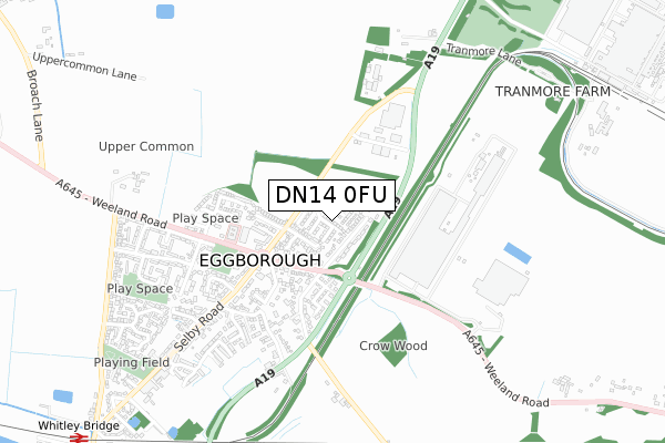 DN14 0FU map - small scale - OS Open Zoomstack (Ordnance Survey)