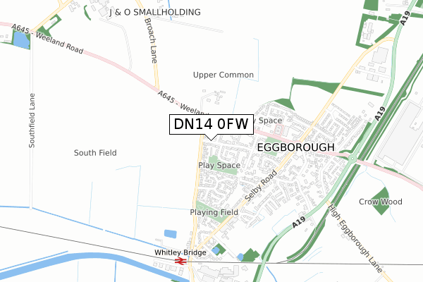 DN14 0FW map - small scale - OS Open Zoomstack (Ordnance Survey)