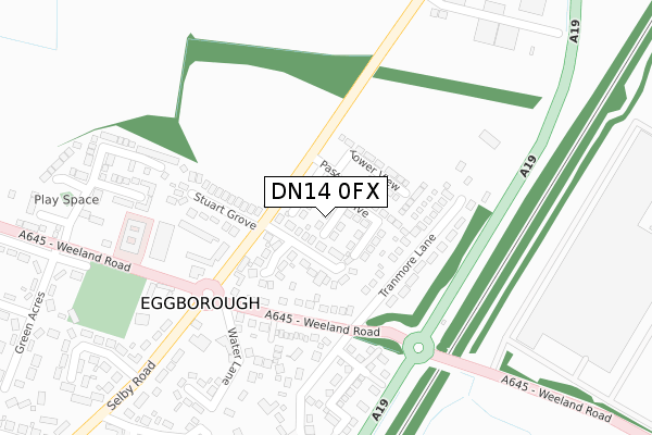 DN14 0FX map - large scale - OS Open Zoomstack (Ordnance Survey)