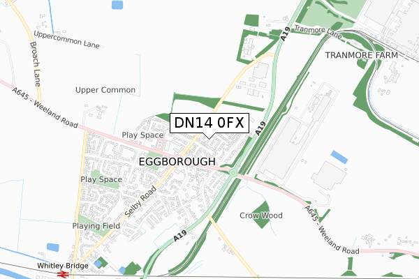 DN14 0FX map - small scale - OS Open Zoomstack (Ordnance Survey)