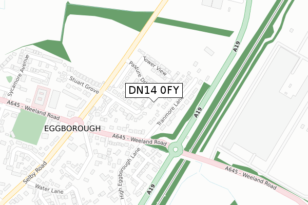 DN14 0FY map - large scale - OS Open Zoomstack (Ordnance Survey)