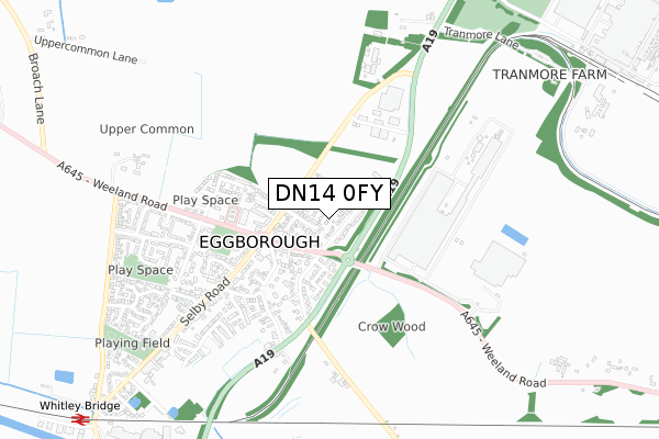 DN14 0FY map - small scale - OS Open Zoomstack (Ordnance Survey)