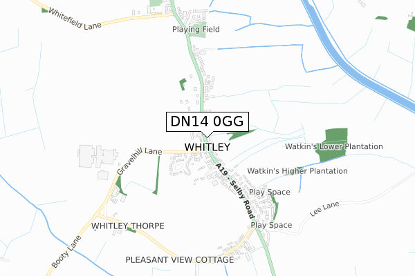 DN14 0GG map - small scale - OS Open Zoomstack (Ordnance Survey)