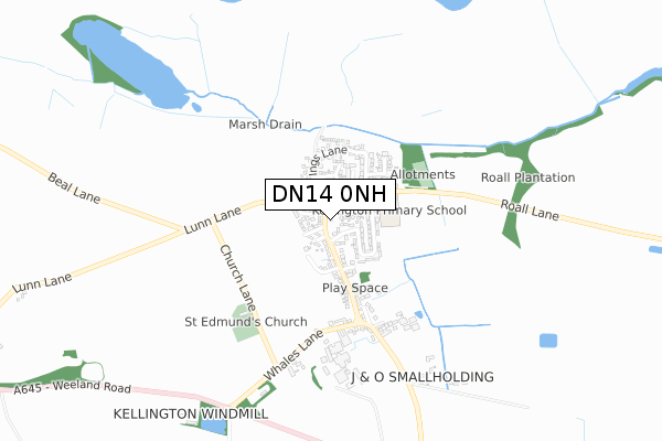 DN14 0NH map - small scale - OS Open Zoomstack (Ordnance Survey)