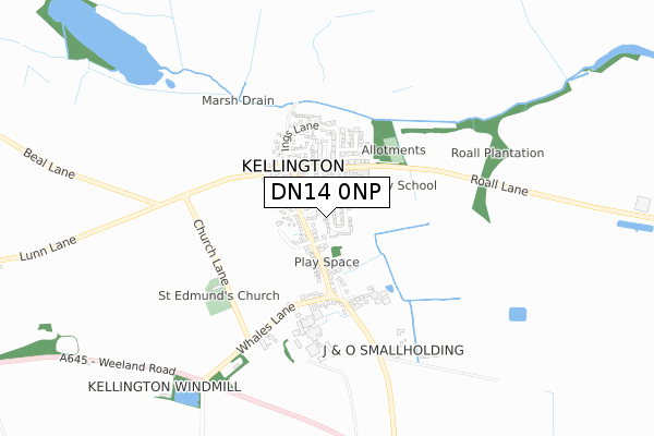 DN14 0NP map - small scale - OS Open Zoomstack (Ordnance Survey)