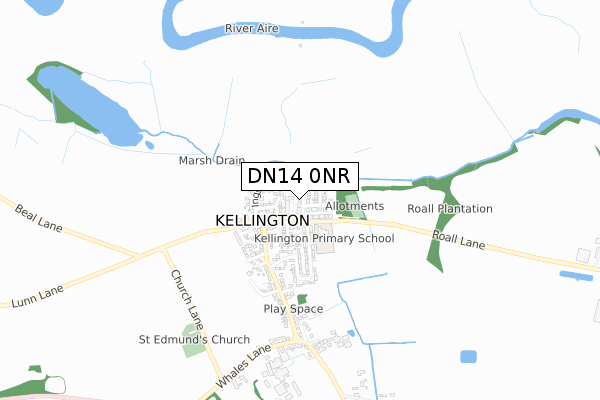 DN14 0NR map - small scale - OS Open Zoomstack (Ordnance Survey)