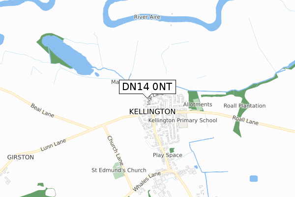 DN14 0NT map - small scale - OS Open Zoomstack (Ordnance Survey)