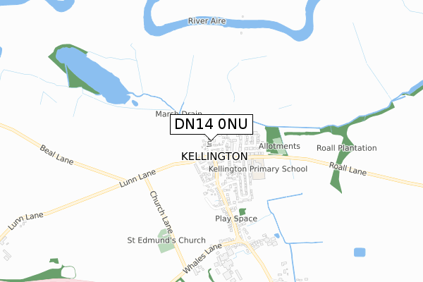 DN14 0NU map - small scale - OS Open Zoomstack (Ordnance Survey)