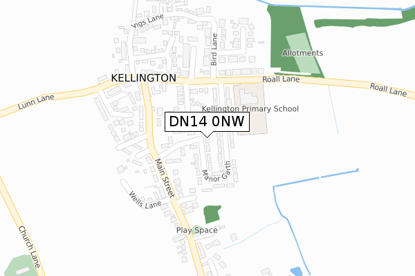 DN14 0NW map - large scale - OS Open Zoomstack (Ordnance Survey)