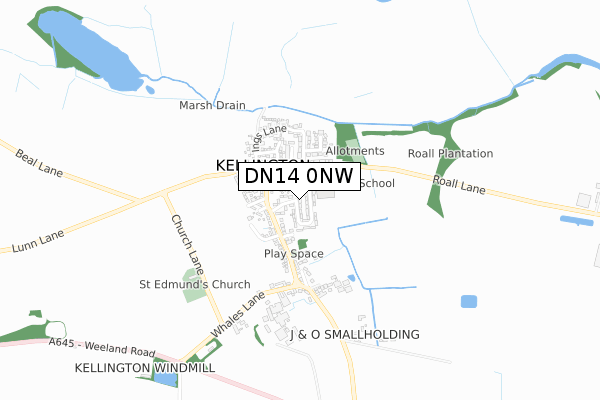 DN14 0NW map - small scale - OS Open Zoomstack (Ordnance Survey)